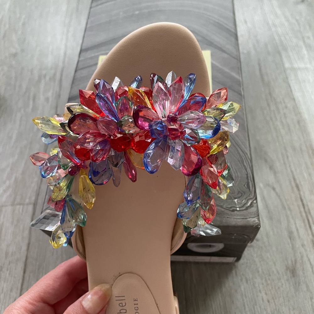 Jeffrey Campbell Glimmer Slide Sandals in Natural Pastel Multi - Picture 10 of 13